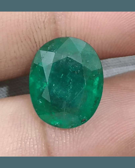 9.94ct Deep Green Zambian Emerald, Natural Gemstone - SMSGEMS 
