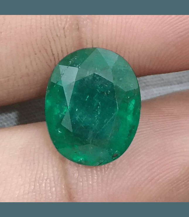9.94ct Deep Green Zambian Emerald, Natural Gemstone - SMSGEMS 