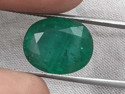 9.94ct Deep Green Zambian Emerald, Natural Gemstone - SMSGEMS 