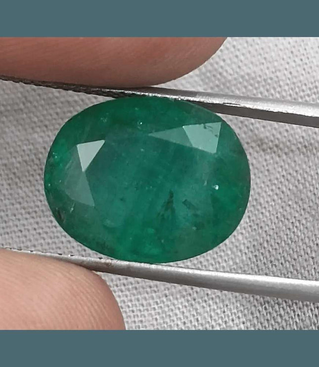 9.94ct Deep Green Zambian Emerald, Natural Gemstone - SMSGEMS 