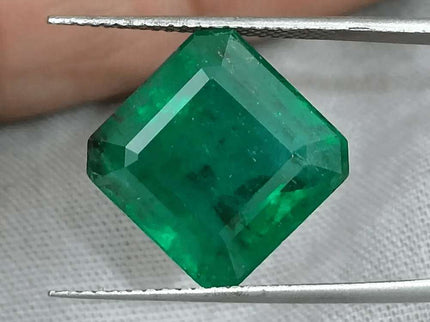 9.93ct Zambian Emerald Vivid Deep Green Certified by GSI - SMSGEMS 