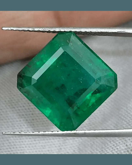 9.93ct Zambian Emerald Vivid Deep Green Certified by GSI - SMSGEMS 