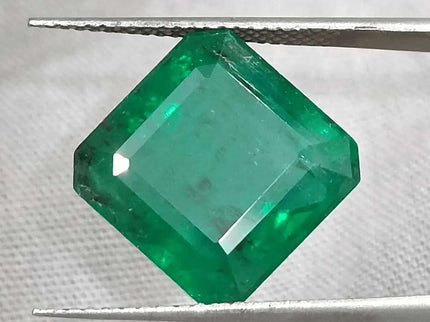 9.93ct Zambian Emerald Vivid Deep Green Certified by GSI - SMSGEMS 