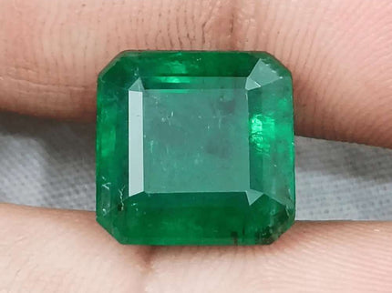 9.93ct Zambian Emerald Vivid Deep Green Certified by GSI - SMSGEMS 