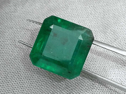 9.93ct Zambian Emerald Vivid Deep Green Certified by GSI - SMSGEMS 