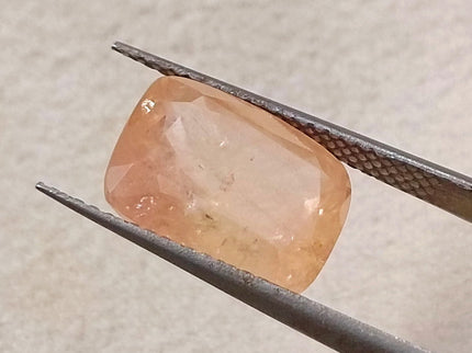 Unheated Padparadscha Sapphire 5.28ct Natural IGI Certified Cushion Cut Pinkish Orange Loose Gemstone