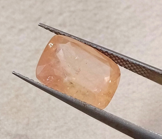 Unheated Padparadscha Sapphire 5.28ct Natural IGI Certified Cushion Cut Pinkish Orange Loose Gemstone