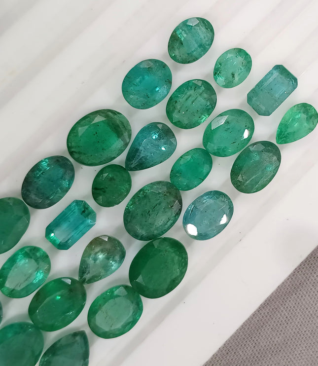 42.50ct/31pcs Zambian Emerald Parcel Natural Gemstones