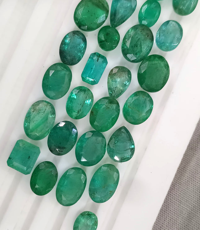 42.50ct/31pcs Zambian Emerald Parcel Natural Gemstones