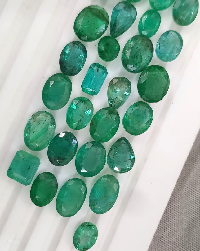 42.50ct/31pcs Zambian Emerald Parcel, Natural Gemstones