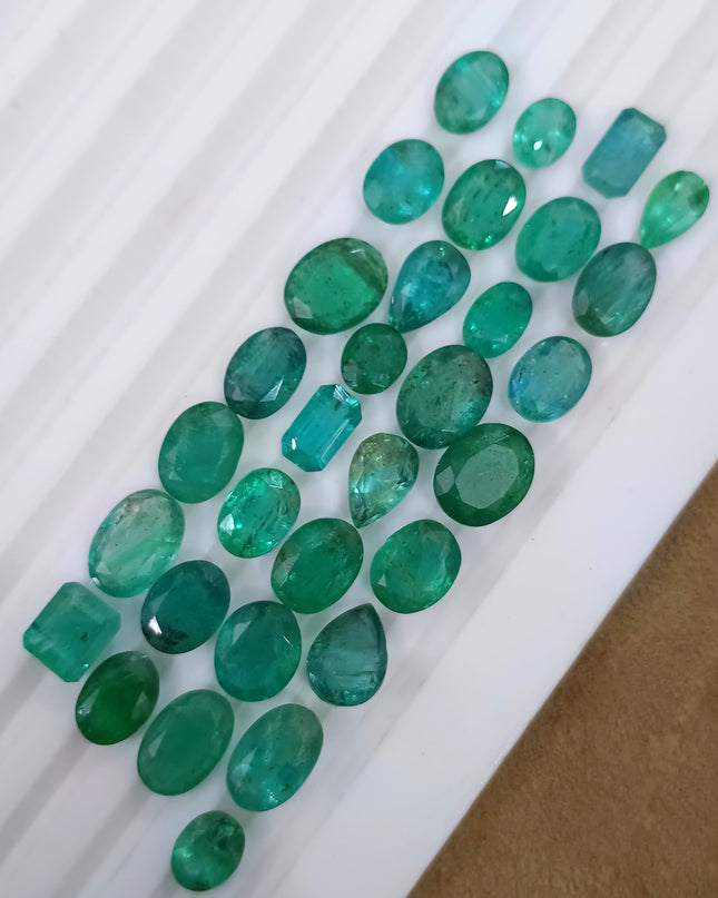42.50ct/31pcs Zambian Emerald Parcel, Natural Gemstones
