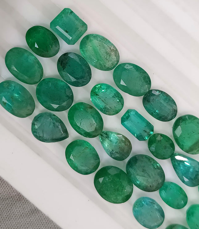 42.50ct/31pcs Zambian Emerald Parcel Natural Gemstones
