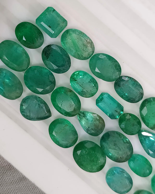 42.50ct/31pcs Zambian Emerald Parcel, Natural Gemstones