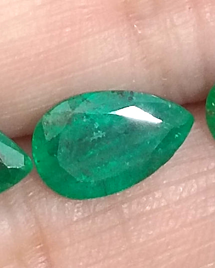 4.54ct/3pcs Pear cut Swat Emerald parcel, Natural Gemstones