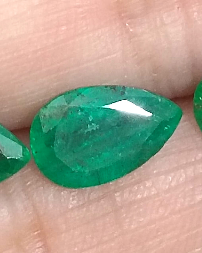 4.54ct/3pcs Pear cut Swat Emerald parcel, Natural Gemstones