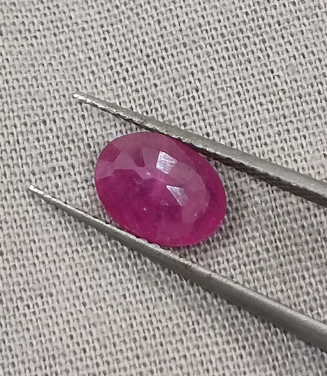 Certified 1.38ct Untreated Natural Mozambique Ruby Stone.