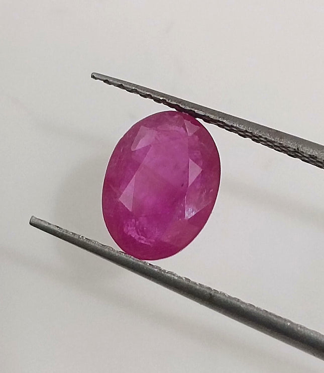 Certified 1.38ct Untreated Natural Mozambique Ruby Stone.