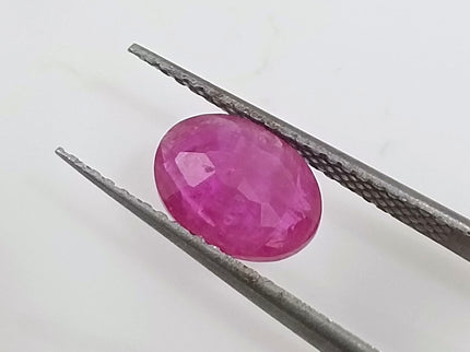 Certified 1.38ct Untreated Natural Mozambique Ruby Stone.