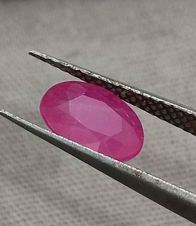 Certified 1.33ct Untreated Natural Mozambique Ruby Stone.