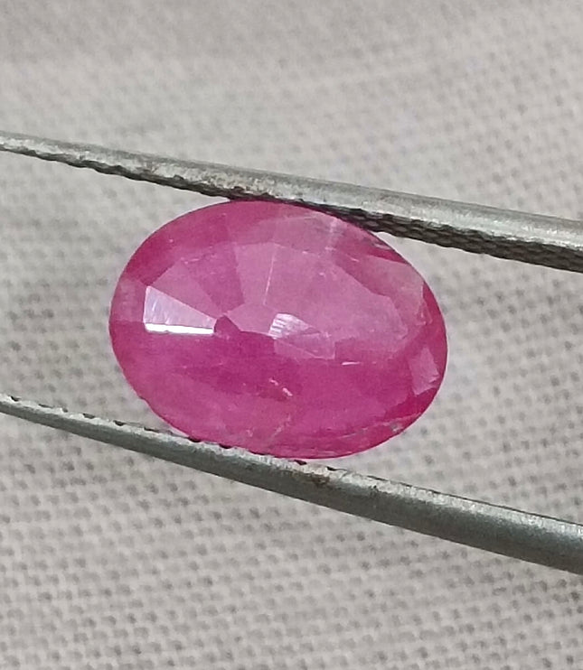 Certified 1.63ct Untreated Natural Mozambique Ruby Stone.