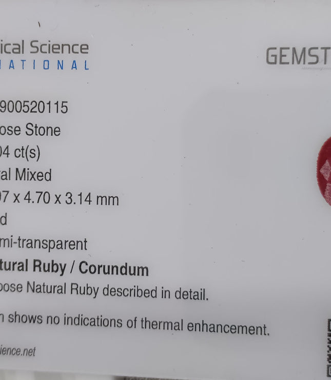 Mozambique Ruby 1.04ct Untreated Natural Stone