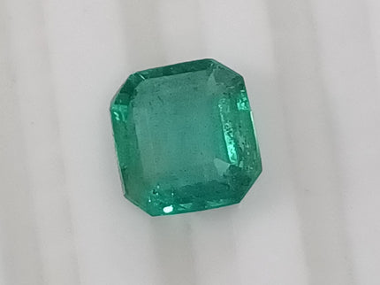 1.06ct Natural Emerald GSI Certified Zambian Medium Green Octagon Cut Gemstone