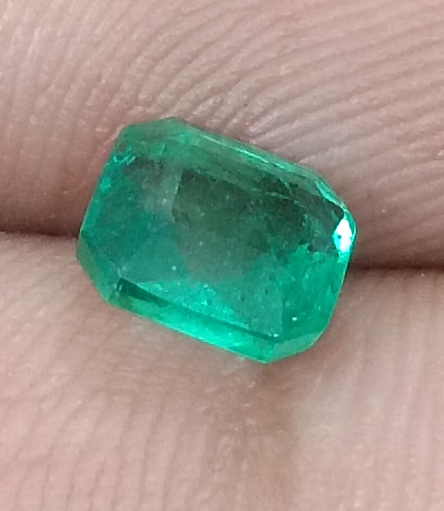 Zambian Emerald 1.06ct Medium Light Green Certified Natural Gemstone