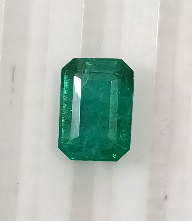 Certified 2.14ct Zambian Emerald, Natural Medium Deep Green Gemstone.