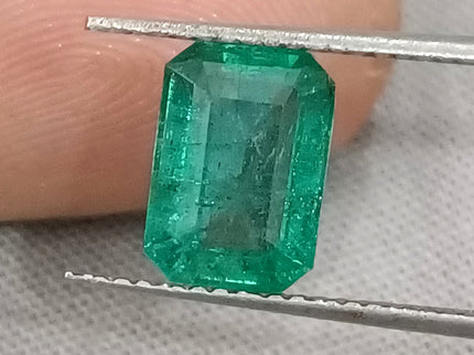 Certified 2.14ct Zambian Emerald, Natural Medium Deep Green Gemstone.