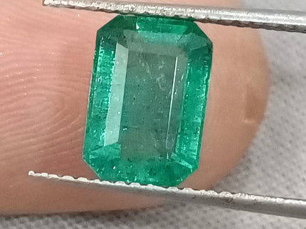 Certified 2.14ct Zambian Emerald, Natural Medium Deep Green Gemstone.
