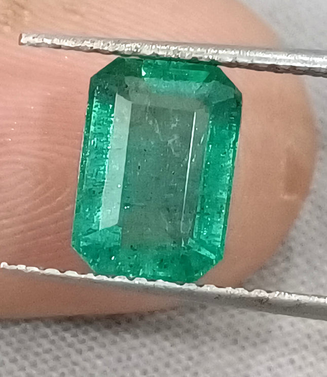Certified 2.14ct Zambian Emerald, Natural Medium Deep Green Gemstone.