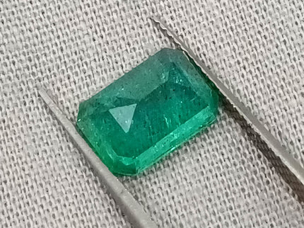 Certified 2.14ct Zambian Emerald, Natural Medium Deep Green Gemstone.