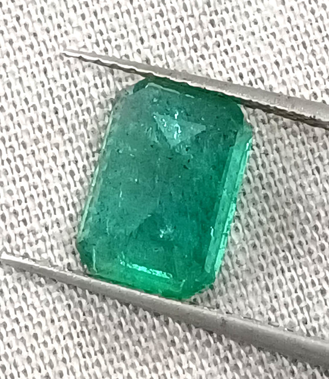 Certified 2.14ct Zambian Emerald, Natural Medium Deep Green Gemstone.