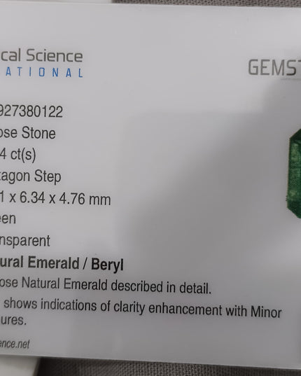 GSI Certified 2.14ct Medium Deep Green Emerald, Natural earth mined Gemstone.