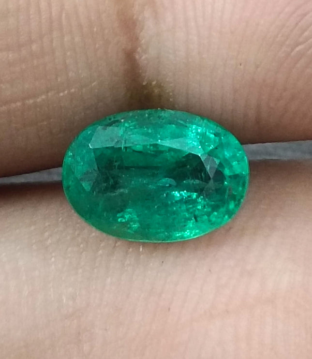 Zambian Emerald 1.71ct Shiny Sea Green Zambian Emerald, Natural Earth Mined Gemstone