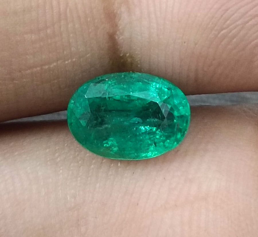 Zambian Emerald 1.71ct Shiny Sea Green Zambian Emerald, Natural Earth Mined Gemstone