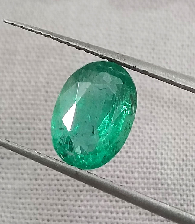 Zambian Emerald 1.71ct Shiny Sea Green Zambian Emerald, Natural Earth Mined Gemstone