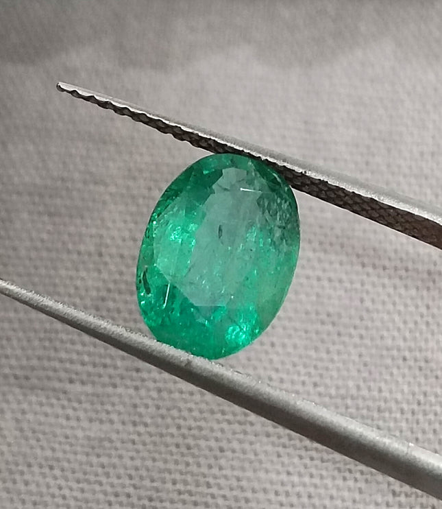 Zambian Emerald 1.71ct Shiny Sea Green Zambian Emerald, Natural Earth Mined Gemstone