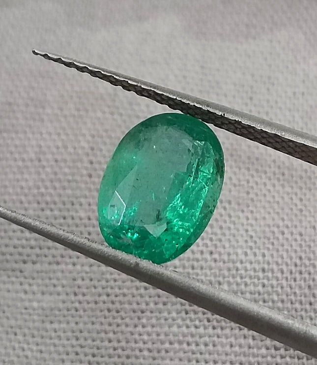 Zambian Emerald 1.71ct Shiny Sea Green Zambian Emerald, Natural Earth Mined Gemstone