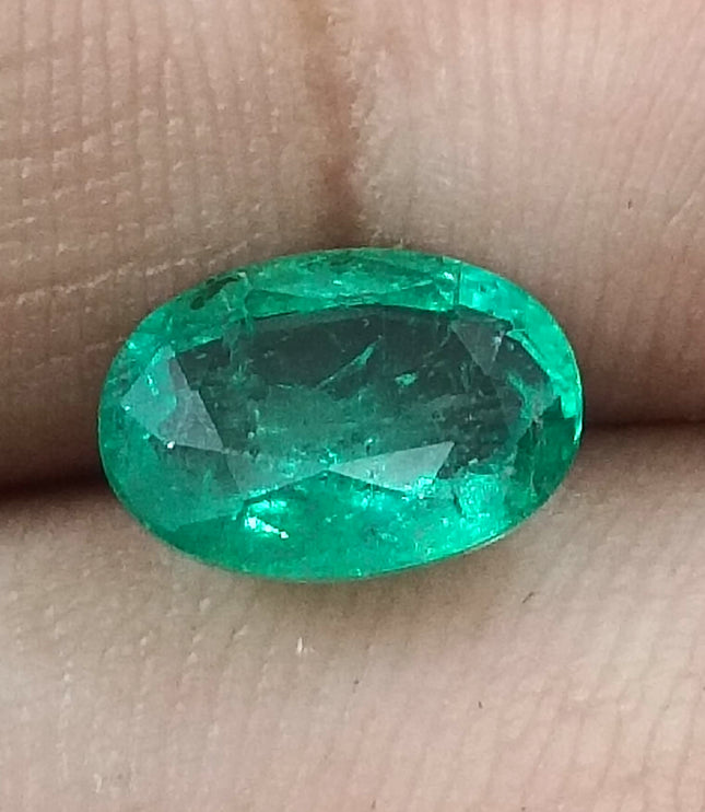 Zambian Emerald 1.71ct Shiny Sea Green Zambian Emerald, Natural Earth Mined Gemstone