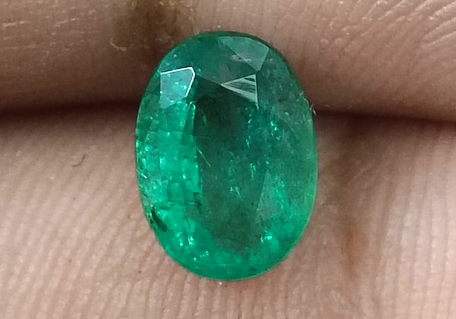 GSI Certified 1.71ct Intense Green Zambian Emerald, Natural Earth Mined Gemstone