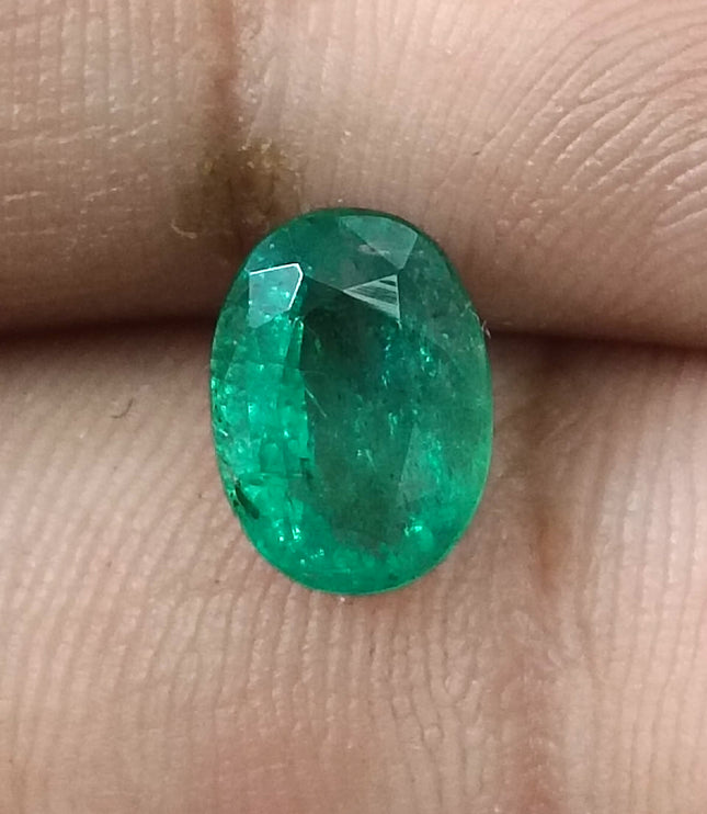 Zambian Emerald 1.71ct Shiny Sea Green Zambian Emerald, Natural Earth Mined Gemstone