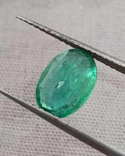 GSI Certified 1.71ct Intense Green Zambian Emerald, Natural Earth Mined Gemstone