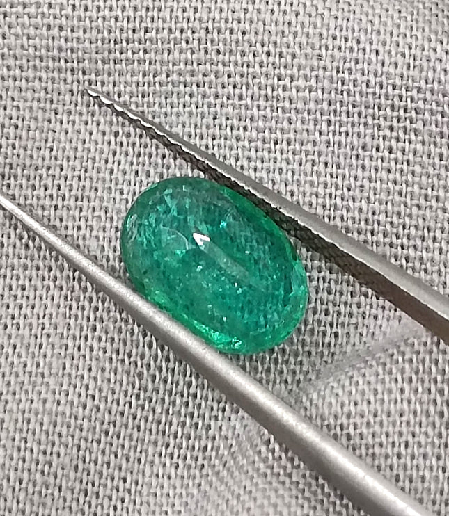 Zambian Emerald 1.71ct Shiny Sea Green Zambian Emerald, Natural Earth Mined Gemstone
