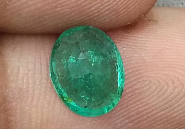 GSI Certified 2.28ct Intense Green Zambian Emerald, Natural Earth Mined Gemstone