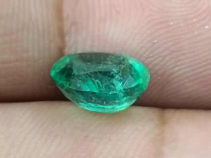 Zambian Emerald 2.28ct Certified Intense Green Oval Cut Loose Gemstone
