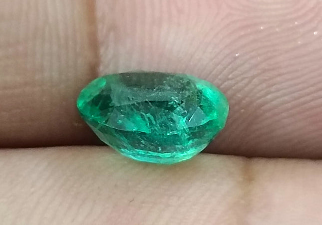 GSI Certified 2.28ct Intense Green Zambian Emerald, Natural Earth Mined Gemstone