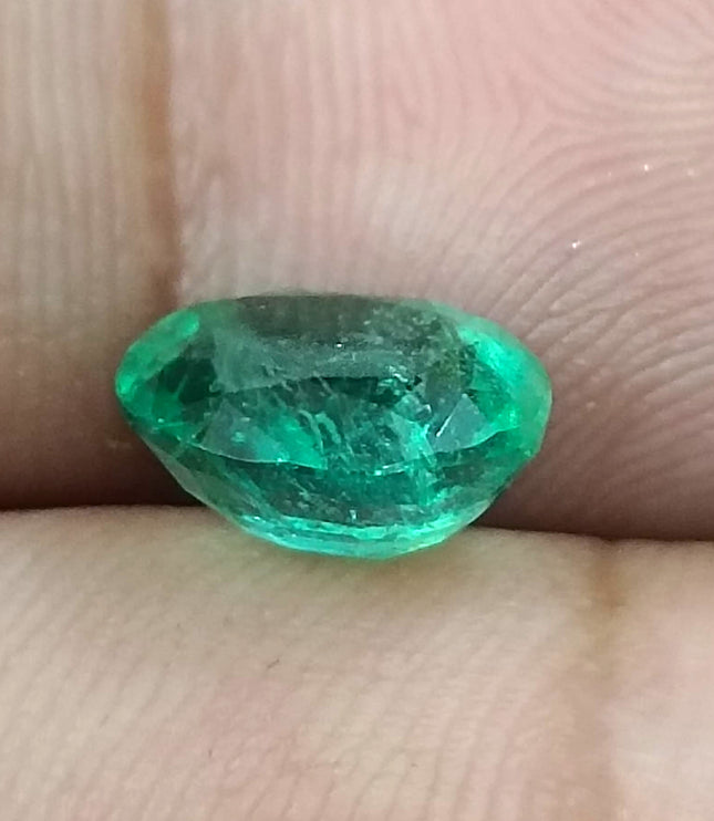 Zambian Emerald 2.28ct Certified Intense Green Oval Cut Loose Gemstone
