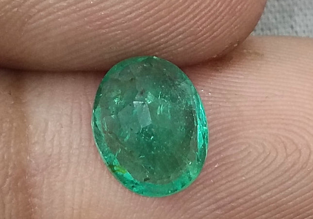 GSI Certified 2.28ct Intense Green Zambian Emerald, Natural Earth Mined Gemstone