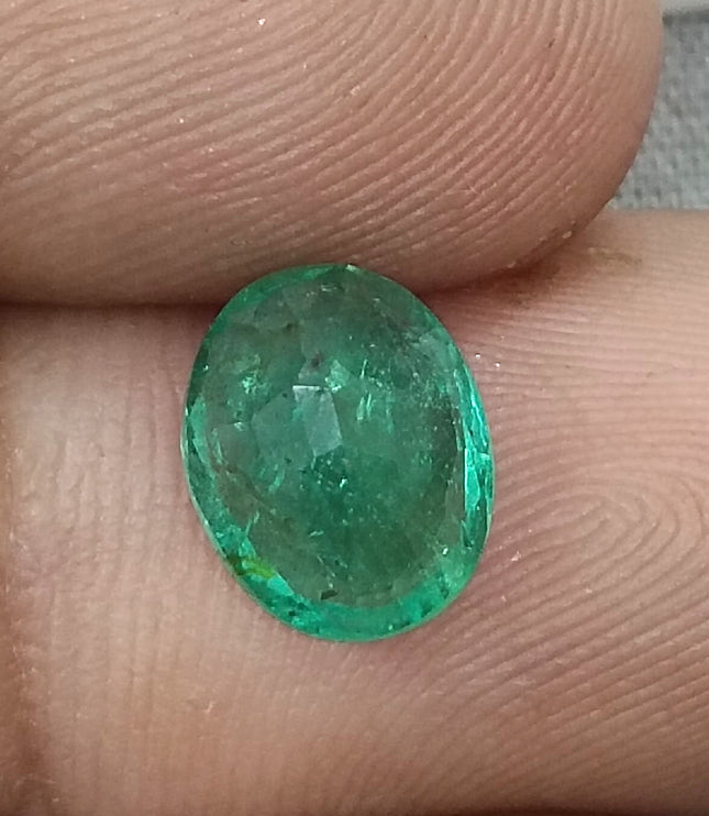 Zambian Emerald 2.28ct Certified Intense Green Oval Cut Loose Gemstone